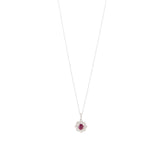 Ruby Scalloped Halo Necklace