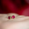 Ruby 3 Prong Studs