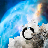 Black Titanium Tension Set Lab Grown Diamond Ring