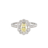 Scalloped Halo Yellow Diamond Ring