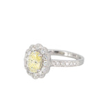 Scalloped Halo Yellow Diamond Ring