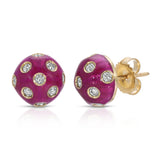 Lord Purple Button Earrings