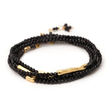 Anne Sportun Black Spinel with Gold Accents Gemstone Wrap