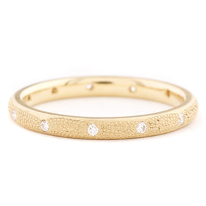 Anne Sportun Narrow Stardust Band with Diamonds
