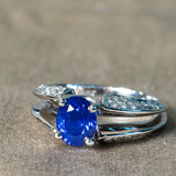 Jose Hess Blue Sapphire Platinum Ring