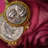 Zaffiro Ancient Greek Coin Pendant with Tsavorite Garnet