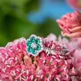 Emerald Flower Ring