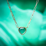 Lauren K Bea Emerald Heart Necklace