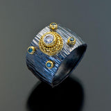 Zaffiro Wide Diamond Ring