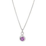 Pink Sapphire Twist Halo Pendant