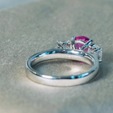 Sapphire with Diamond Trinity Ring