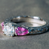 Diamond with Sapphire Trinity Ring