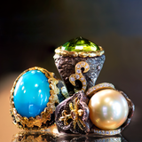 Victor Velyan Turquoise and Diamond Ring