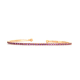 18k Rose Gold Pink Sapphire Bangle Bracelet