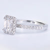 Emerald Cut Diamond Solitaire Ring with Diamond Band at Alchemy Jeweler